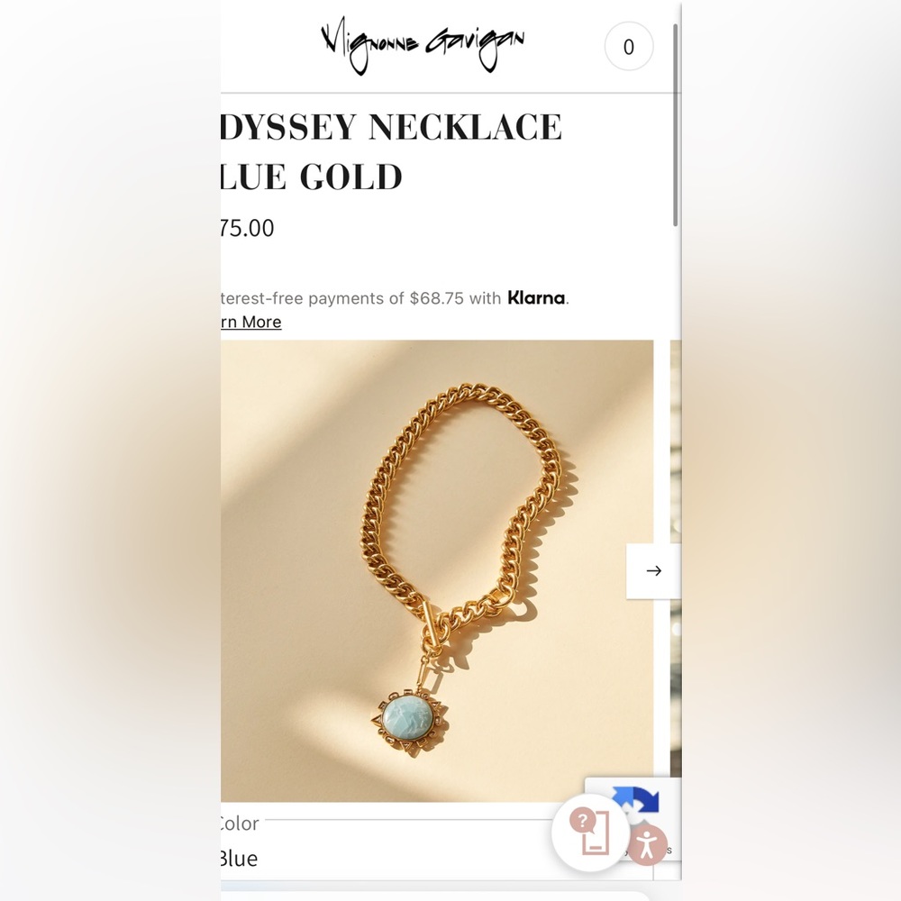 Mignonne Gavigan Odyssey Necklace Blue Gold - Picture 3 of 10